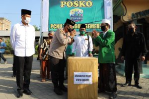 Wujud Sinergitas, Kapolres Berikan Bantuan Pada Kantor Tangguh Semeru PCNU Kabupaten Mojokerto