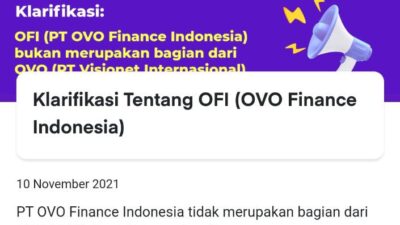 Izin OVO Finance Indonesia Dicabut, Begini Klarifikasi PT Visionet Internasional
