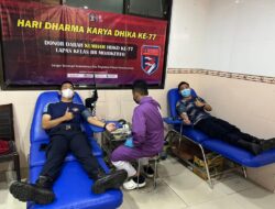 Sambut HDKD ke-77, Petugas Lapas Mojokerto Sumbangkan Darah di PMI