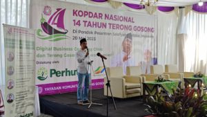 Wabup Mojokerto, Gus Barra saat memberikan sambutan di Kopdar Nasional 14 Tahun Terong Gosong