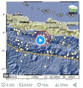 Gempa Bumi Magnitudo 6,4 Guncang Bantul Yogyakarta, Getaran Terasa Hingga Mojokerto