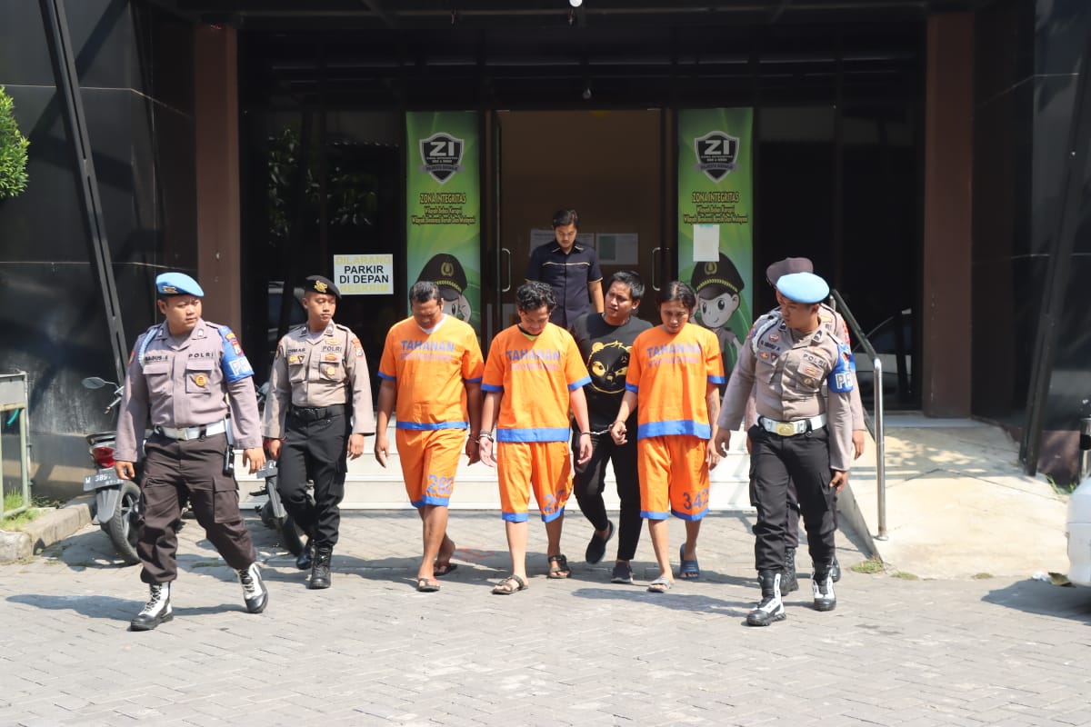 Tiga tersangka pengeroyokan berhasil diamankan Polresta Sidoarjo (Humas Polresta Sidoarjo)