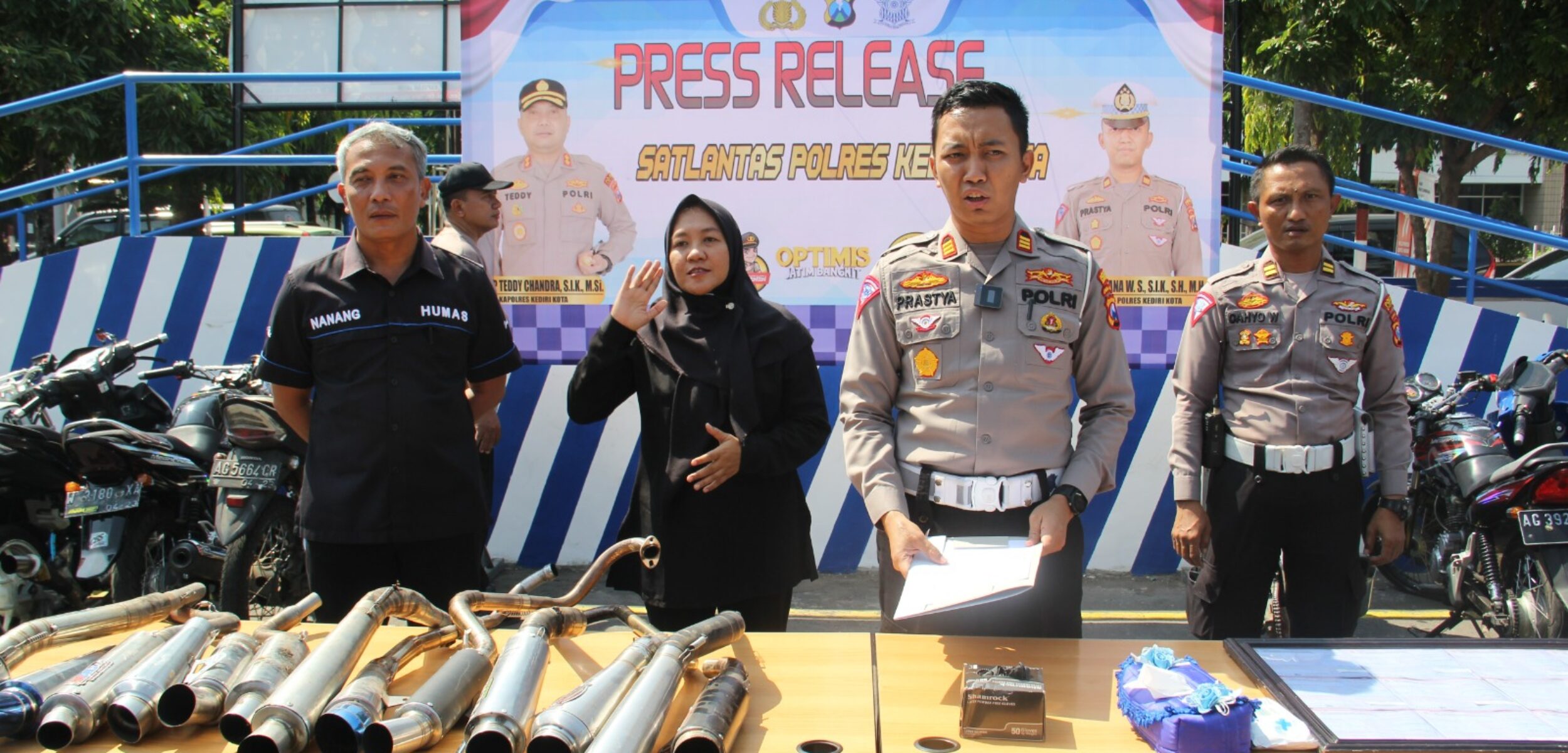 Polres Kediri Tindak Pemotor Balap Liar, Amankan 36 Motor