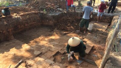 Ekskavasi Situs Bhre Kahuripan Mojokerto Masih Fokus Temuan Struktur Gerbang Ketiga di Sektor Selatan