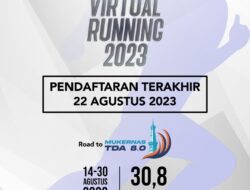 Virtual Run 2023 TDARunners Mengajak Gaya Hidup Sehat