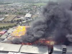 Kebakaran PT. Sun Paper Source Mojokerto, Gudang Penyimpanan Tisu Siap Export Ludes