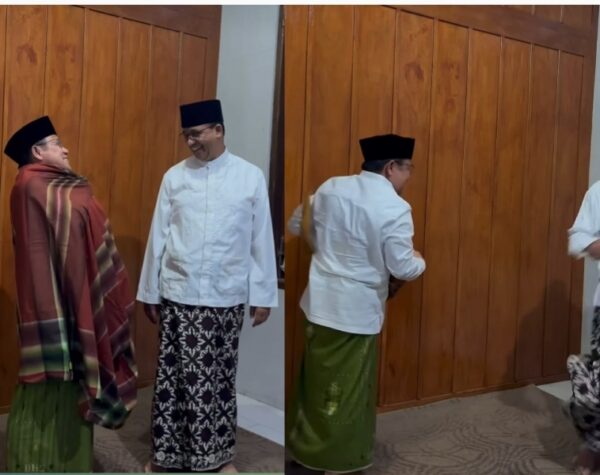 Momen Kocak Anies Diselepet Cak Imin Pakai Sarung