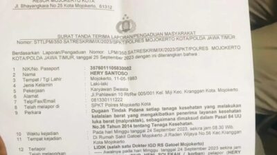 Laporan Hery Santoso terkait istrinya yang diduga jadi korban malapraktik RS Gatoel Kota Mojokerto (dok.Hery untuk Kabarterdepan)