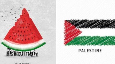 Semangka Palestina yang sedang trending topic. (X (twitter) @rahmdess27) 