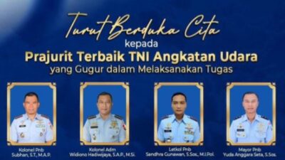 TNI-AU Berduka, Empat Penerbang Gugur dalam Kecelakaan Latihan Formasi di Udara