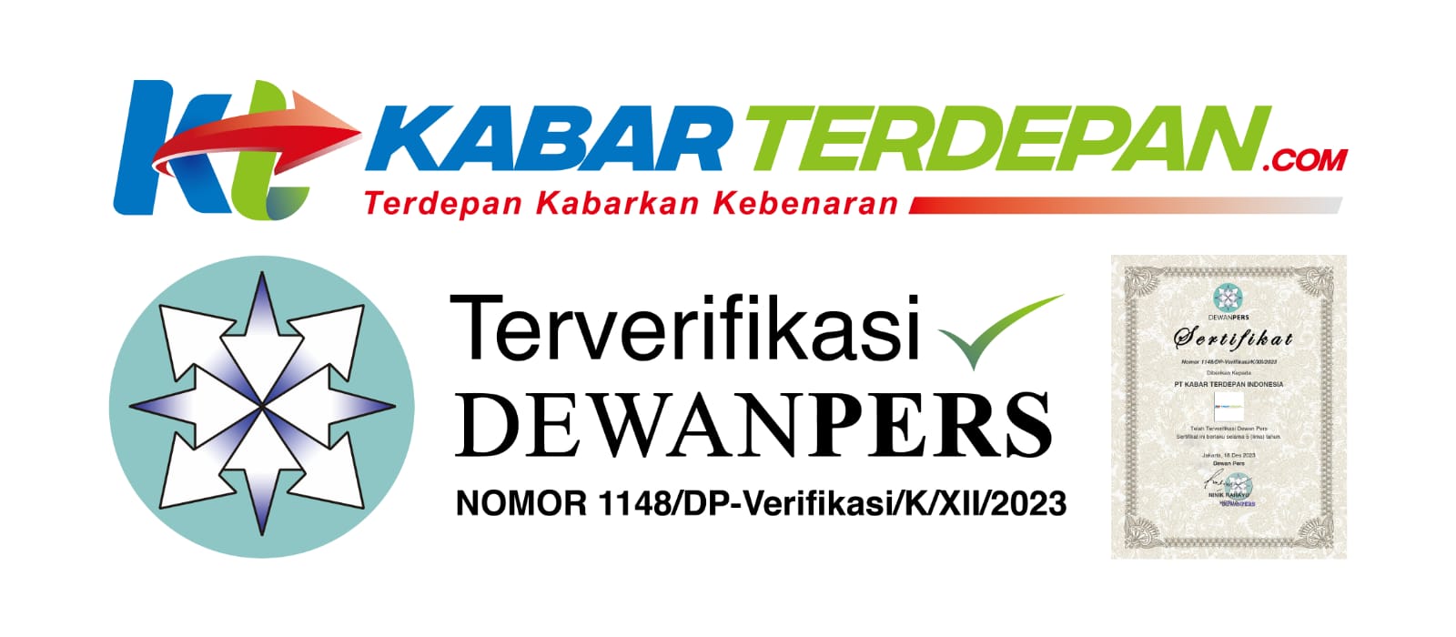 Kabarterdepan.com, media siber pertama di Kota Mojokerto yang terverifikasi administrasi dan faktual Dewan Pers