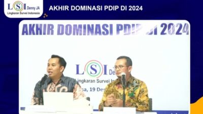 Survei Parpol LSI Denny JA : PDIP Tidak Lagi Teratas