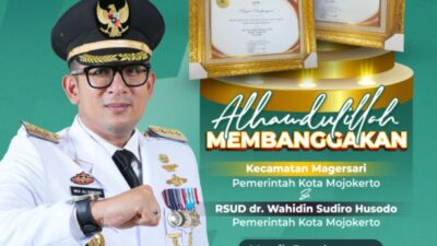 Dua unit pelayanan kota Mojokerto raih penghargaan. (Diskominfo Kota Mojokerto)
