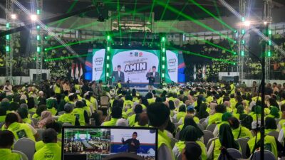 Konsolidasi relawan AMIN di DBL Arena, Surabaya, Rabu (10/1/2024). (Redaksi Kabarterdepan.com) 