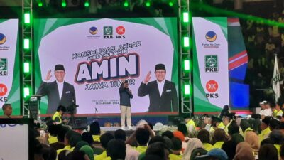 Cak Imin berkampanye di DBL Arena Surabaya, Rabu (10/1/2024). (Redaksi kabarteedepan.com) 