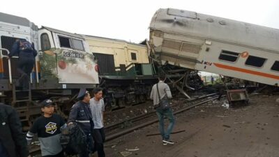 Kecelakaan kereta api di Cicalengka Bandung, Jumat (5/1/2024). (X @merapi_undercover)