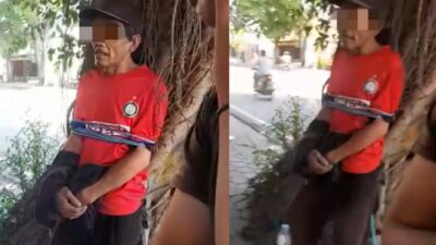 Pencuri yang tertangkap di Mojosari. (Redaksi kabarterdepan.com)