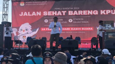 10 Hari Jelang Pemilu, Jalan Sehat KPU Kabupaten Mojokerto Diikuti Ribuan KPPR dan PPK