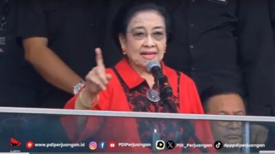 Orasi Megawati Soekarno Putri, Ketua Umum PDI Perjuangan, Sabtu (3/2/2024). (Tangkapan layar YouTube PDI Perjuangan)