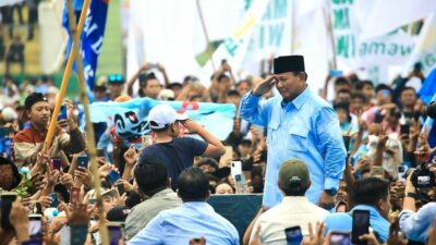 Prabowo Subianto saat kampanye di Sidoarjo, Jumat (9/2/2024). (Instagram @prabowo) 