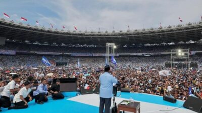GBK penuh dalam kampanye akbar Prabowo-Gibran, Sabtu (10/2/2024). (Instagram @prabowo) 