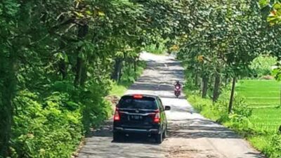 Ruas jalan Sumberlawang-Ngarngotirto Sragen yang akan direkonstruksi Inpres Jalan Daerah 2024. (Masrikin/kabarterdepan.com) 
