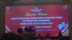 KPU Kota Mojokerto Gelar Rapat Pleno Rekapitulasi Pemilu 2024, Prabowo-Gibran Menang Telak