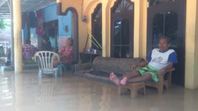 Banjir di Desa Sambiroto Mojokerto terbesar dalam beberapa tahun terakhir, Rabu (6/3/2024) 