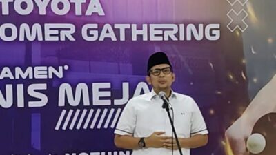 Pj Wali Kota Mojokerto, Moh Ali Kuncoro saat memberikan sambutan (Lintang / Kabarterdepan.com)