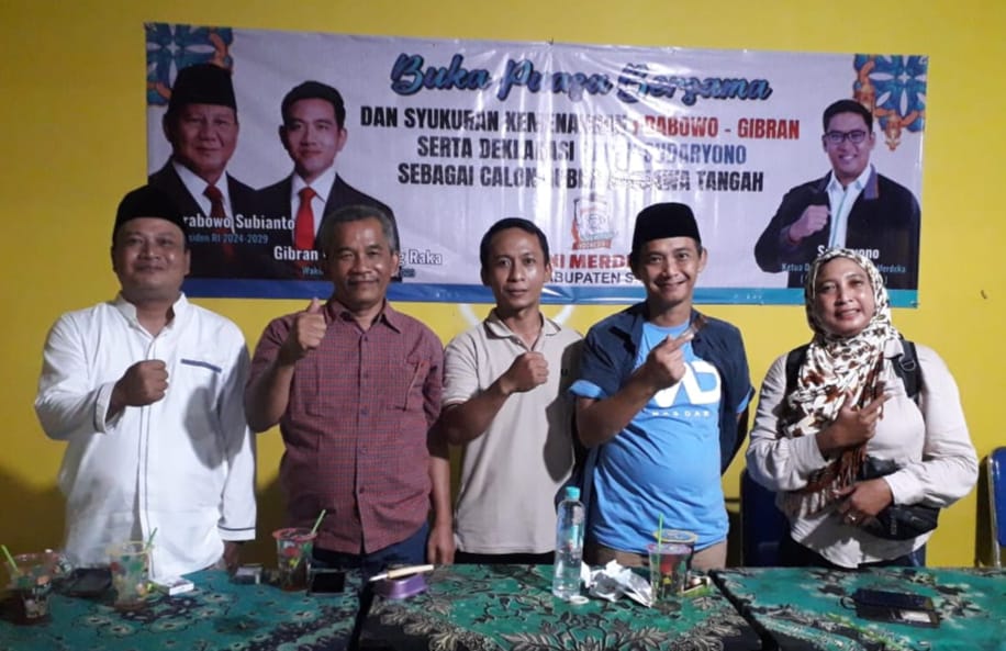 Deklarasi Serikat Tani Merdeka Sragen untuk Ketua DPD Gerindra Jateng, Rabu (27/3/2024). (Masrikin/kabarterdepan.com) 