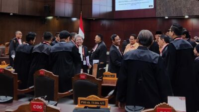 Suasana persidangan sengketa pemilu di Mahkamah Konstitusi, Rabu (27/3/2024). (Fajri/kabarterdepan.com)