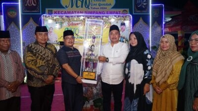 Sekretaris Kominfo Kabupaten Asahan resmi menutup MTQ dan Festifal Seni Hadrah ke 55 Kecamatan Simpang Empat, kamis (29/2/2024). (Adha/kabarterdepan.com)