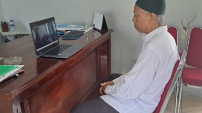 Terdakwa Nurwanto Eko Putro saat mengikuti sidang secara online dari lapas kelas IIB Purwodadi, Kamis (28/3/2024). (Masrikin/kabarterdepan.com)