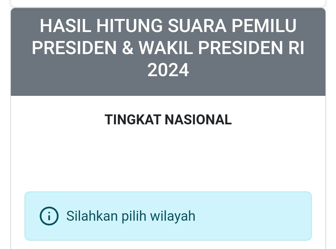 Tampilan website Sirekap yang telah berubah, Rabu (5/3/2024). (Tangkapan layar Pemilu2024.kpu.go.id) 