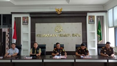 Konferensi Pers Kejari Batu ungkap korupsi Bank BRI Kota Batu, Senin (25/3/2024). (Yan/kabarterdepan.com)