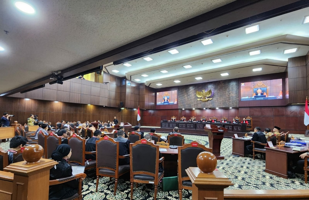 Suasana persidangan sengketa pemilu 2024 MK, Rabu (27/3/2024). (Fajri/kabarterdepan.com) 