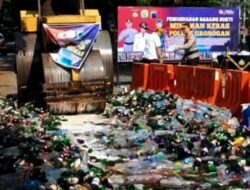 Operasi Pekat, Polres Grobogan Musnahkan Ribuan Botol Miras