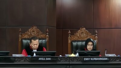 Hakim MK membacakan putusan sidang sengketa pemilu 2024. (Fajri/kabarterdepan.com)