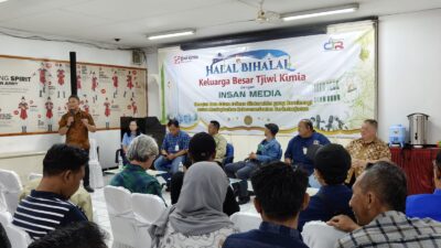 Kehangatan suasana Halal Bihalal PT Pabrik Kertas Tjiwi Kimia bersama Insan Media, Selasa (23/4/2024). (Andy Yuwono/kabarterdepan.com)