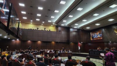 Suasana sidang sengketa pemilu 2024 di Mahkamah Konstitusi, Rabu (3/4/2024). (Fajri/kabarterdepan.com)