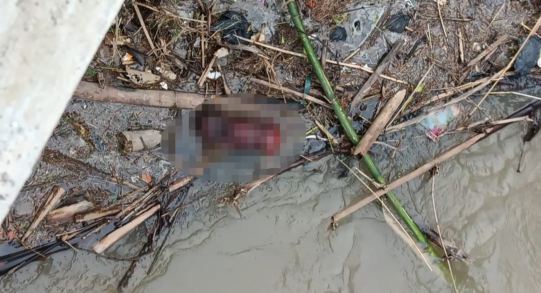 Jasad bayi ditemukan di Sungai Marmoyo, Kecamatan Kemlagi Kabupaten Mojokerto (Irfan / Kabarterdepan.com)