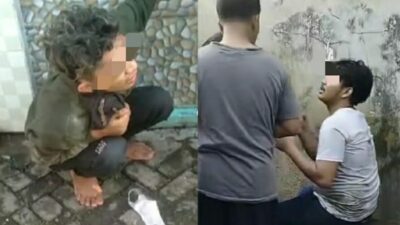 Detik-detik Warga Wates Kota Mojokerto Tangkap 2 Orang Diduga Maling Motor