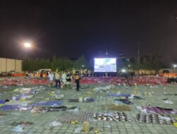 Sampah Menumpuk Usai Nobar Timnas Indonesia U-23 di GOR Seni Kota Mojokerto, Begini Langkah DLH