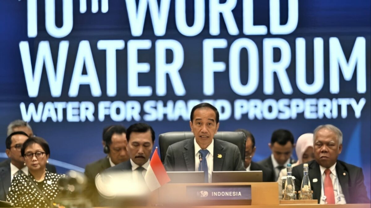 Presiden Jokowi saat memimpin pembukaan Pertemuan Tingkat Tinggi World Water Forum ke-10 2024 dj Bali, Senin (20/5/2024). (Media Center WWF for Kabarterdepan.com) 