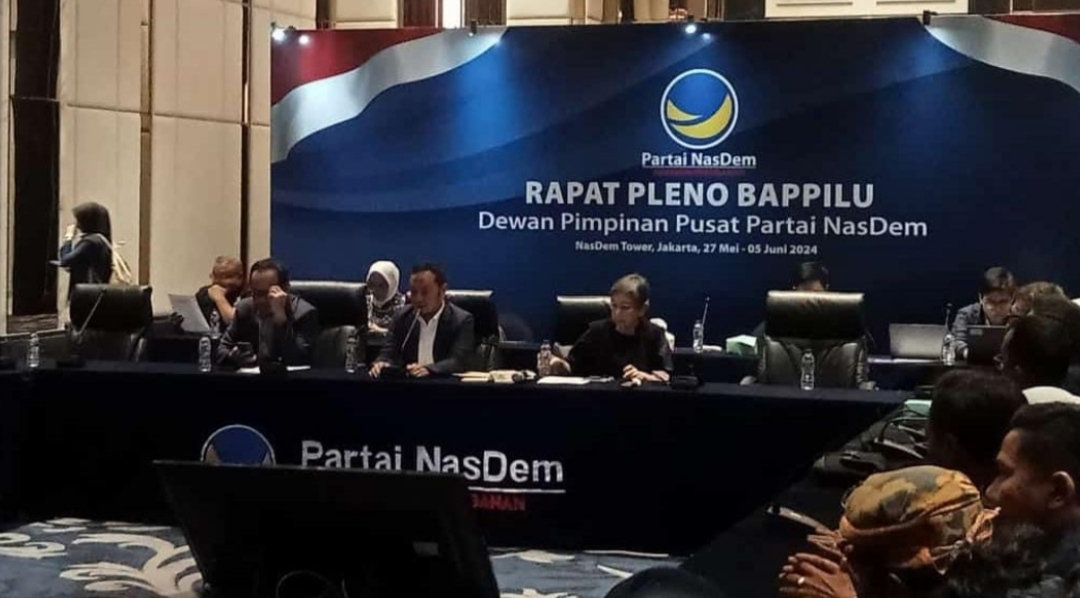 Rapat pleno penetapan rekomendasi dari Partai Nasdem untuk sejumlah calon kepala daerah di Jatim, Rabu (29/5/2024). (Redaksi/kabarterdepan.com)