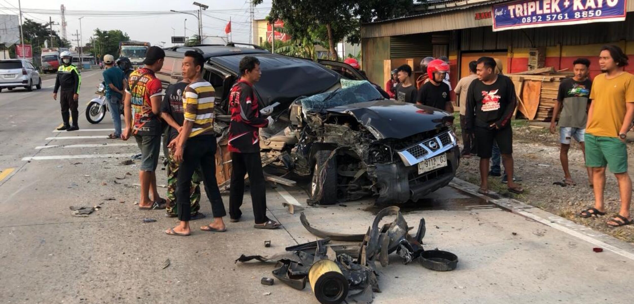 Kondisi kendaraan korban usai terjadi kecelakaan, Minggu (16/6/2024). (Redaksi/kabafterdepan.com)