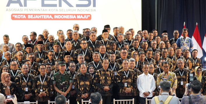 PJ Wali Kota Mojokerto, Moh Ali Kuncoro menghadiri Rakernas APEKSI Tahun 2024 yang dibuka oleh Presiden Joko Widodo (Dok Diskopukmperindag Kota Mojokerto)