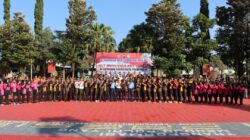 Momen Polres Batu Olahraga Bareng TNI Jelang HUT Ke-78 Bhayangkara