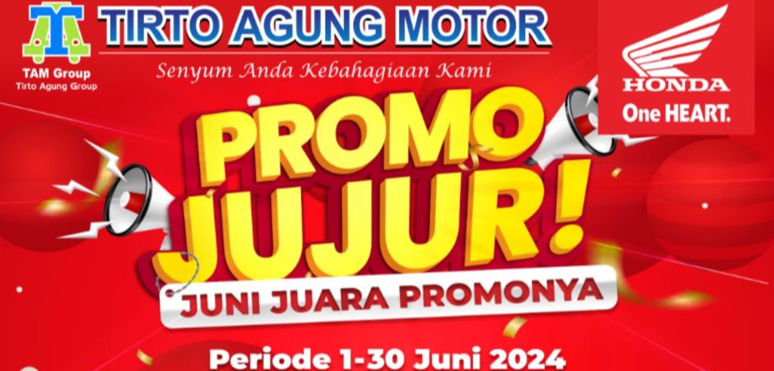 Khusus Honda Lovers, Tirto Agung Motor Krian Tawarkan Promo Jujur! Juni Juara Promonya