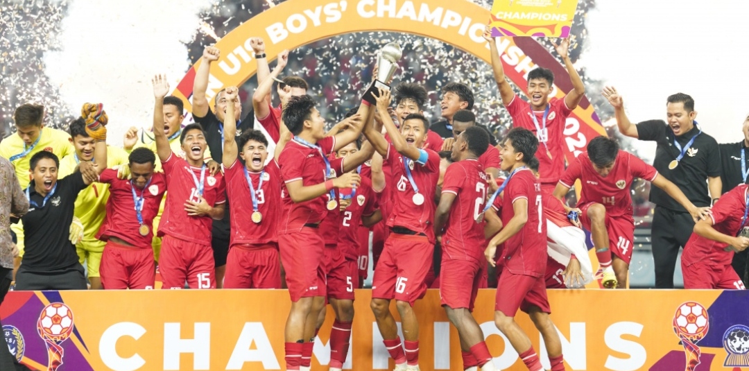 Uforia pemain timnas Indonesia U-19 usai juara piala AFF U-19, Senin (29/7/2024). (Pssi.org) 